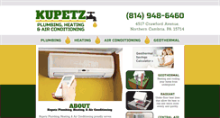 Desktop Screenshot of kupetzplumbing.com