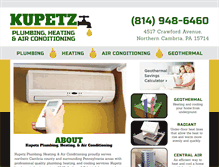 Tablet Screenshot of kupetzplumbing.com